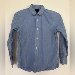 Boys Crewcuts Thompson Classic Blue Checkered Shirt, Cotton, Sz 12, EUC